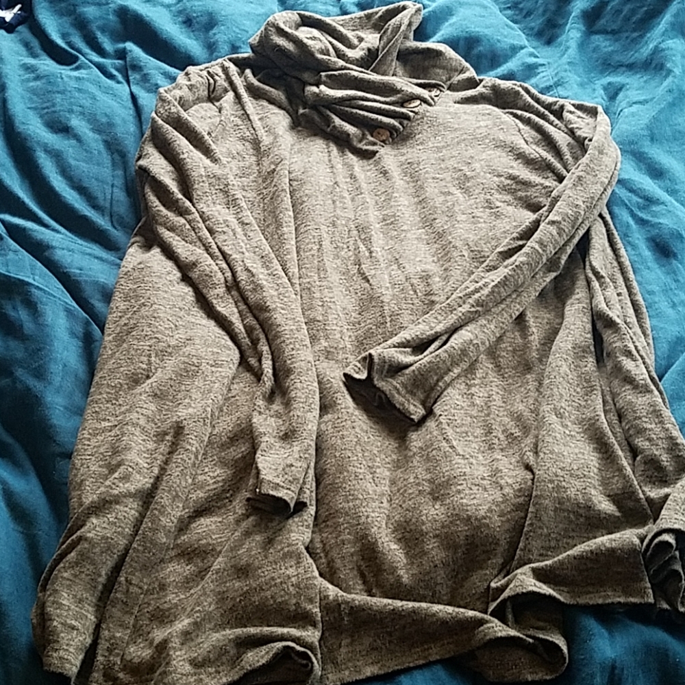 Stunning cowl neck tunic with wooden button detail
